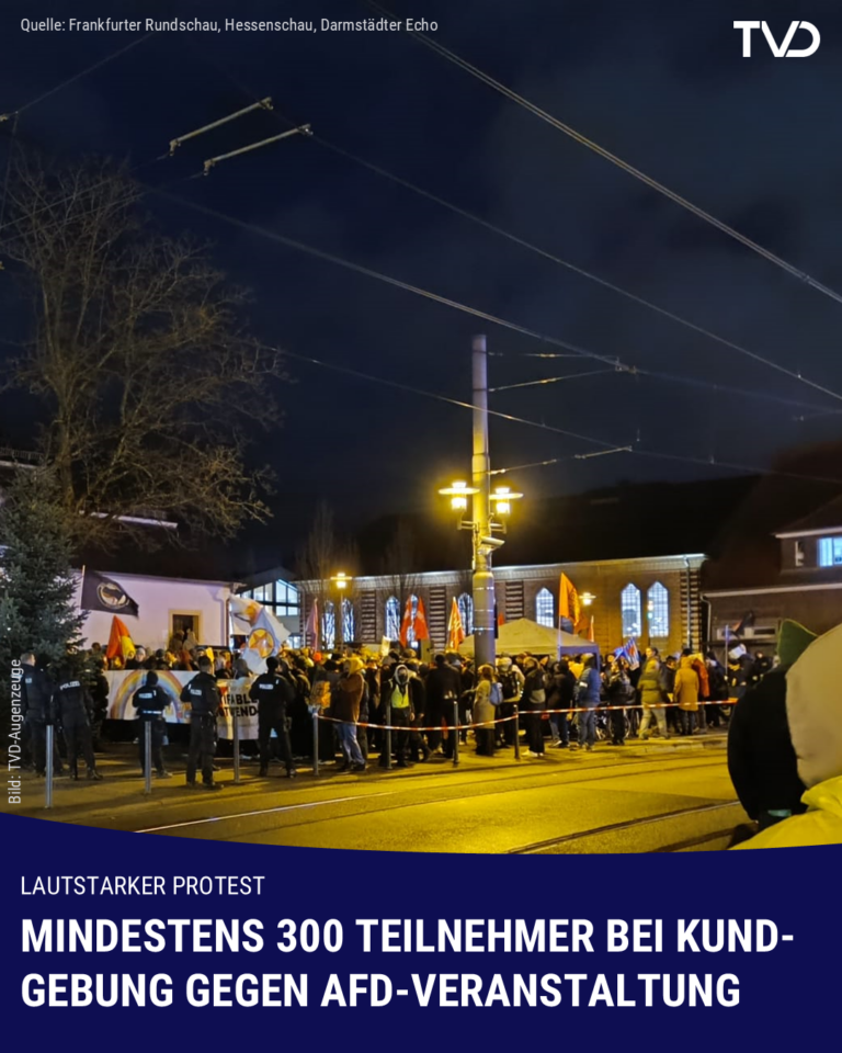 Mindestens 300 Teilnehmer bei Kundgebung gegen AfD-Veranstaltung