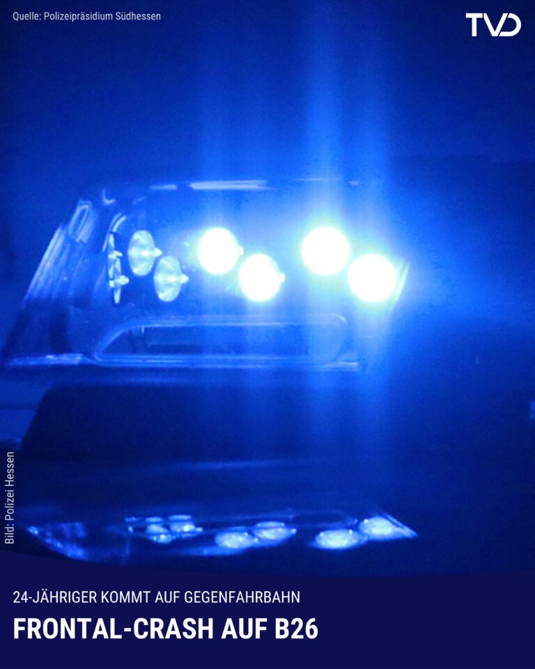 Zwei Menschen bei Frontalcrash auf B26 verletzt