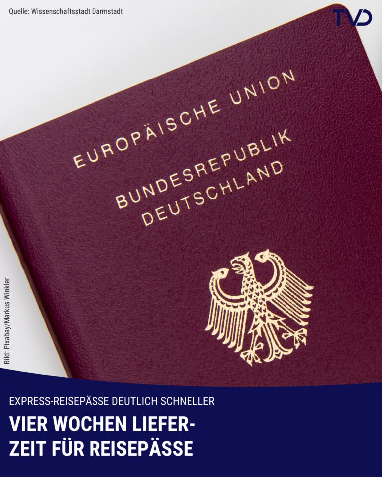Vier Wochen Lieferzeit für Reisepässe