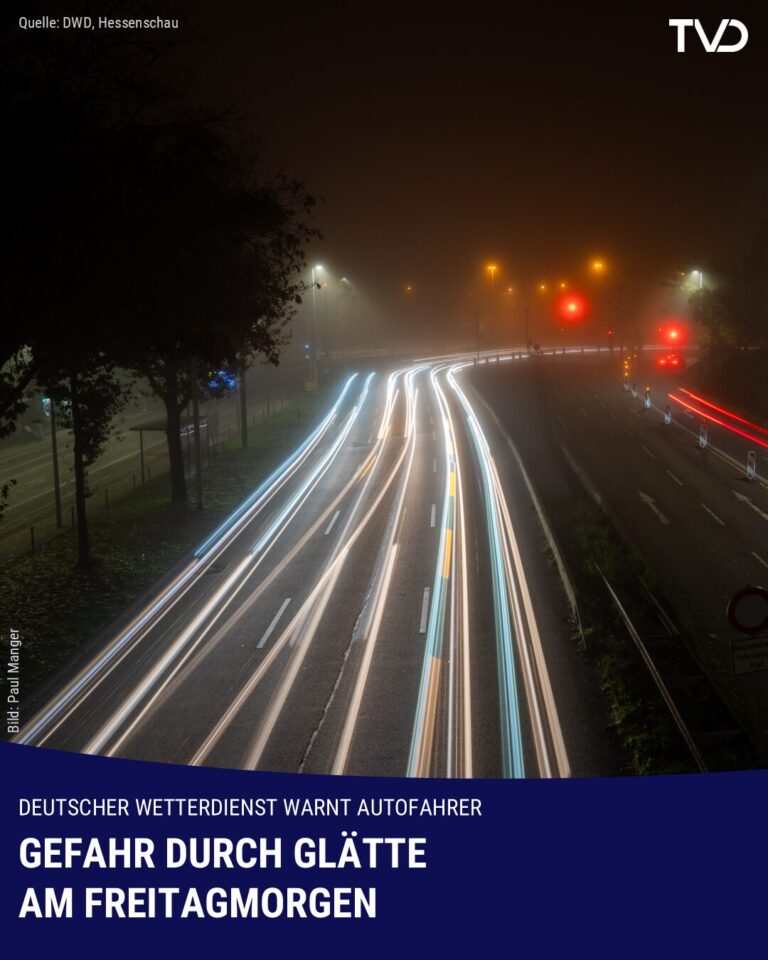 Glättegefahr auf den Straßen am Freitagmorgen