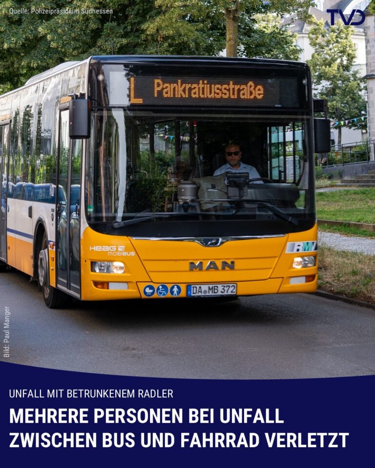Betrunkener Fahrradfahrer kollidiert mit Bus – mehrere Verletzte