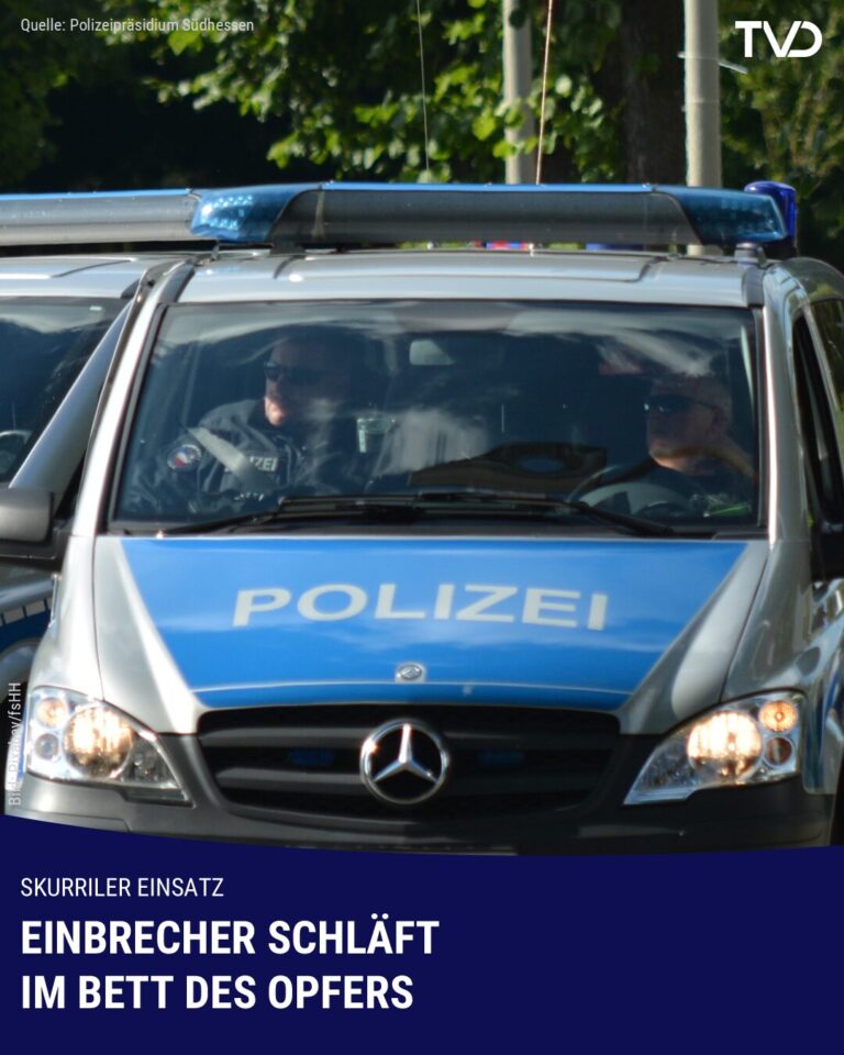 Einbrecher Schläft im Bett des Opfers