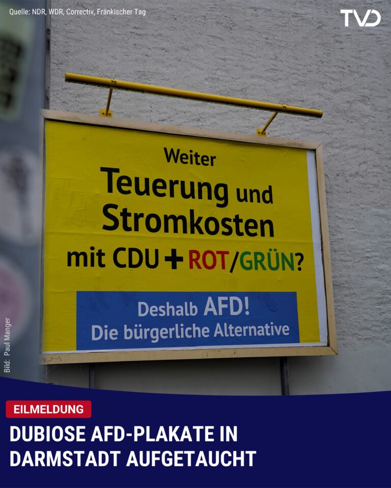 Dubiose AfD-Plakate in Darmstadt aufgetaucht