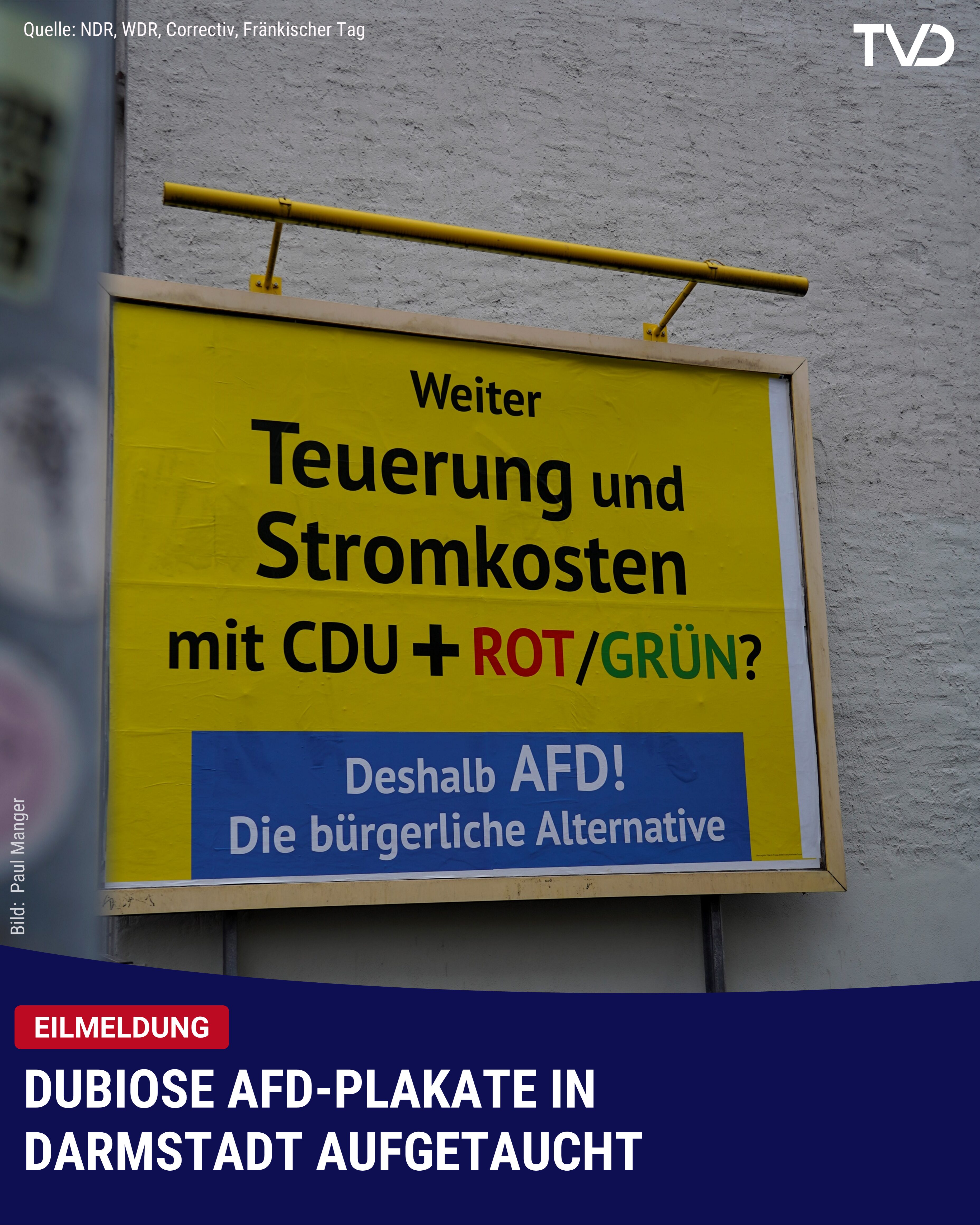 Dubiose AfD-Plakate in Darmstadt aufgetaucht