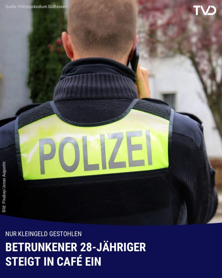 Betrunkener 28-Jähriger steigt in Café ein