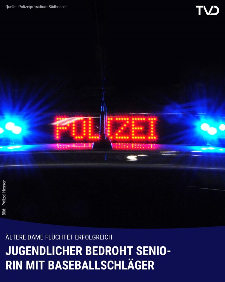 Jugendlicher bedroht Seniorin mit Baseballschläger – Opfer flüchtet