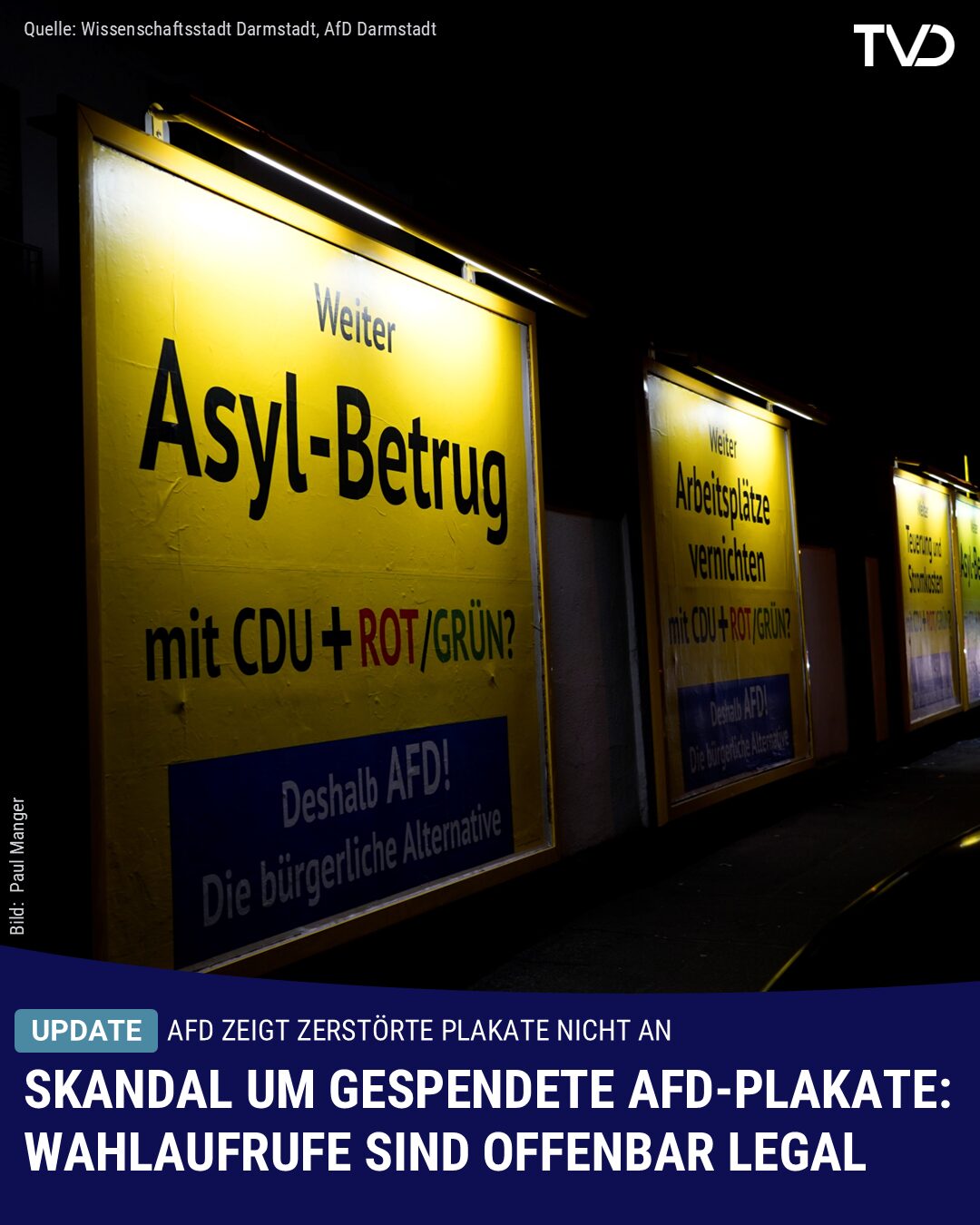 Skandal um gespendete AfD-Plakate: Wahlaufrufe sind offenbar legal