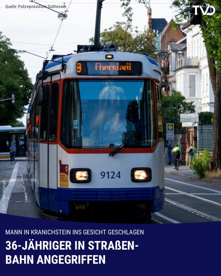 36-Jähriger in Kranichstein in Straßenbahn angegriffen