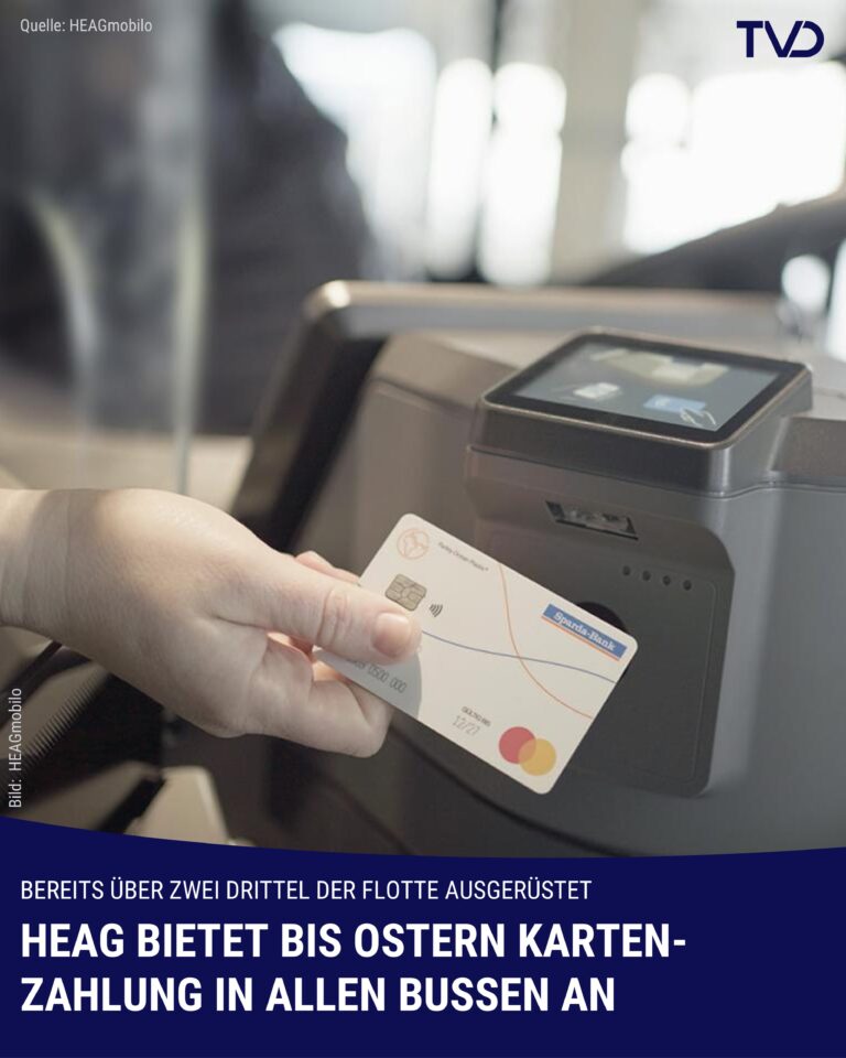 HEAG will bis Ostern in allen Bussen Kartenzahlung anbieten
