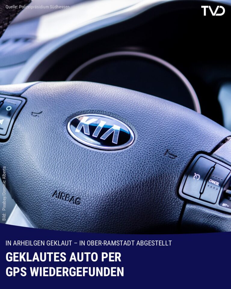 In Arheilgen geklautes Auto per GPS wiedergefunden