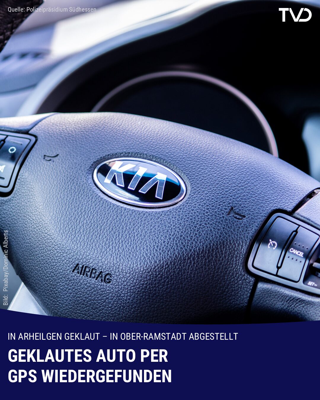 In Arheilgen geklautes Auto per GPS wiedergefunden