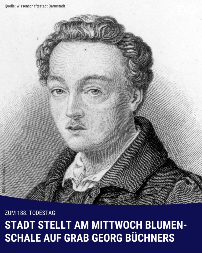 188. Todestag: Stadt legt Blumenschale auf Georg Büchner-Grab nieder