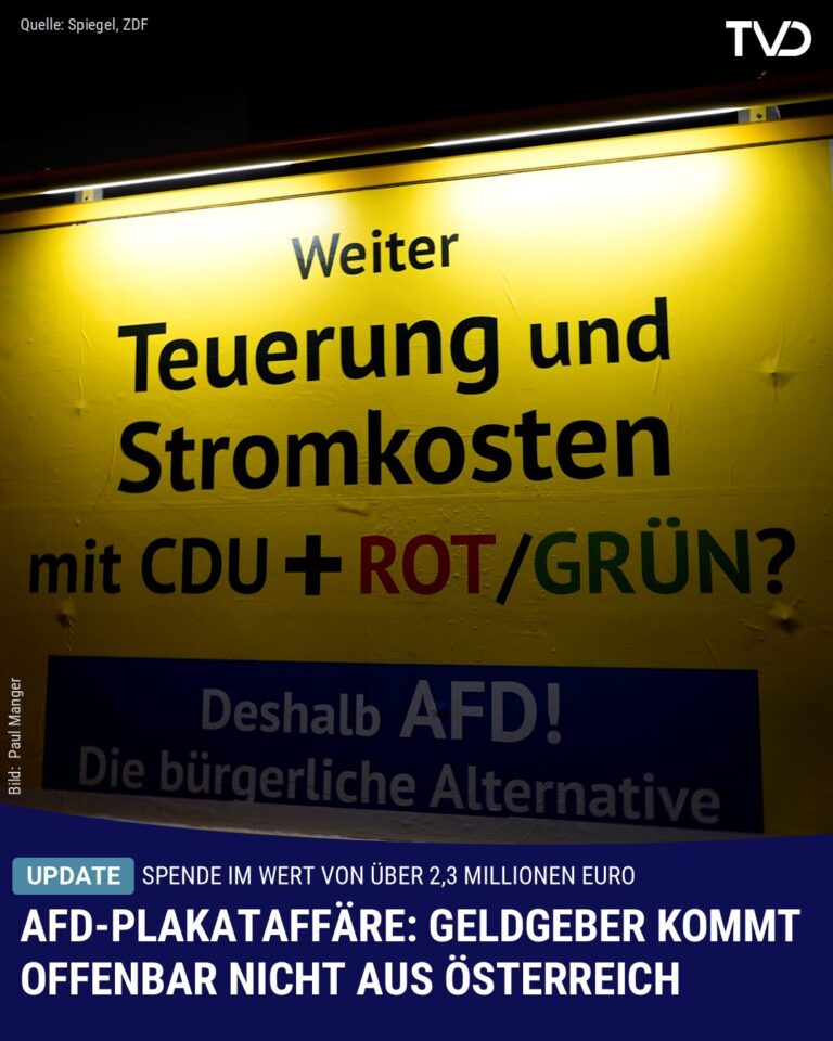 Millionen-Plakatspende stammt offenbar doch nicht aus Österreich