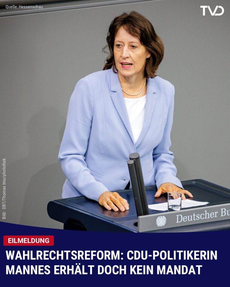 CDU-Politikerin Mannes zieht doch nicht in den Bundestag ein