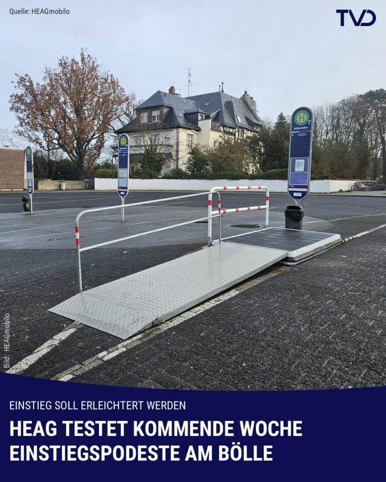 HEAG testet Einstiegspodeste am Böllenfalltor