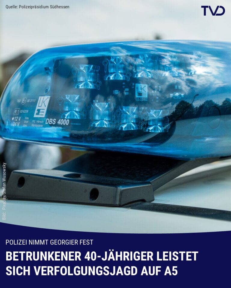 40-Jähriger leistet sich Verfolgungsjagd auf A5
