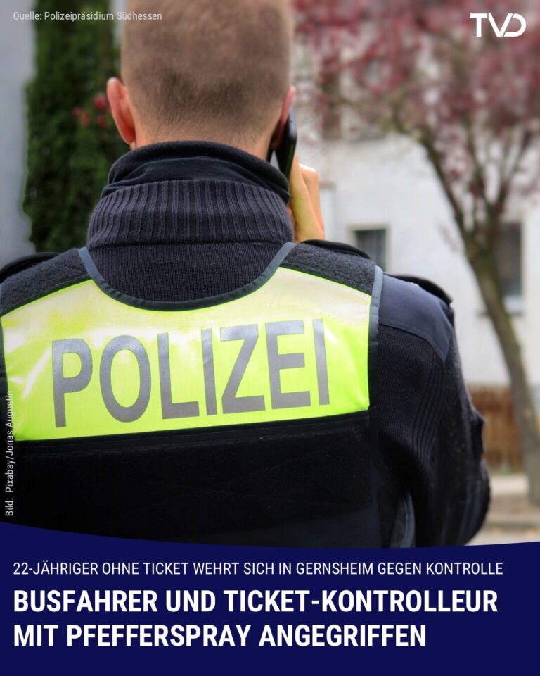 Busfahrer und Ticket-Kontrolleur in Gernsheim mit Pfefferspray angegriffen