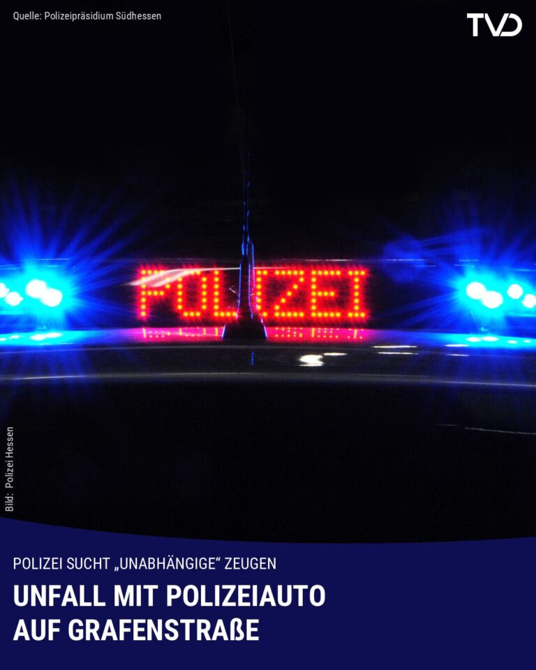 Unfall mit Polizeiauto auf Grafenstraße – Zeugen gesucht