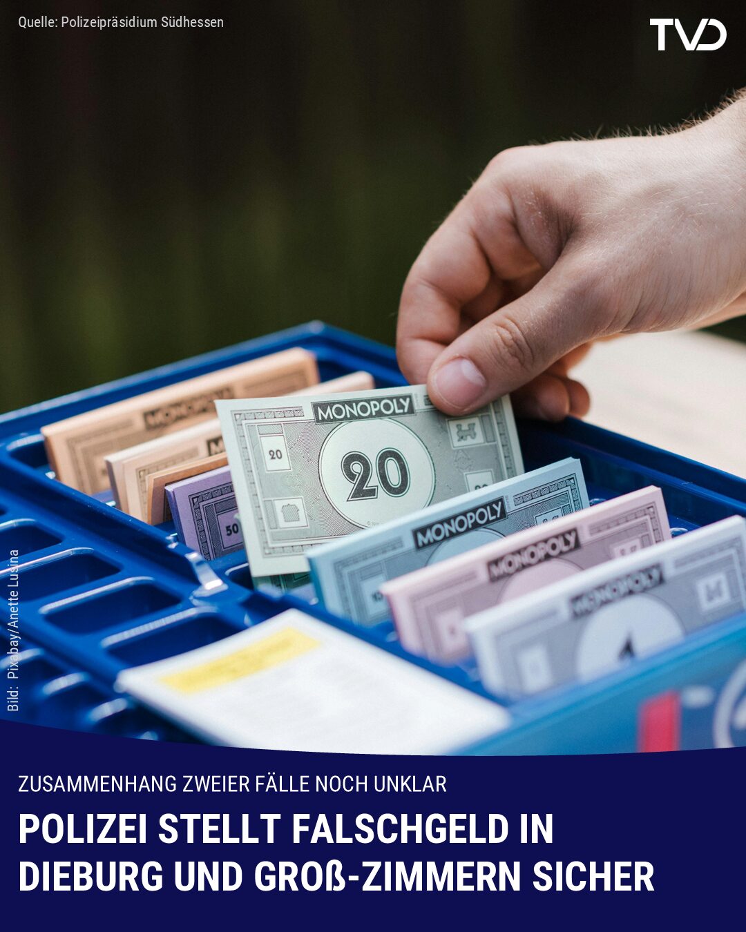 Polizei stellt Falschgeld in Dieburg und Groß-Zimmern sicher