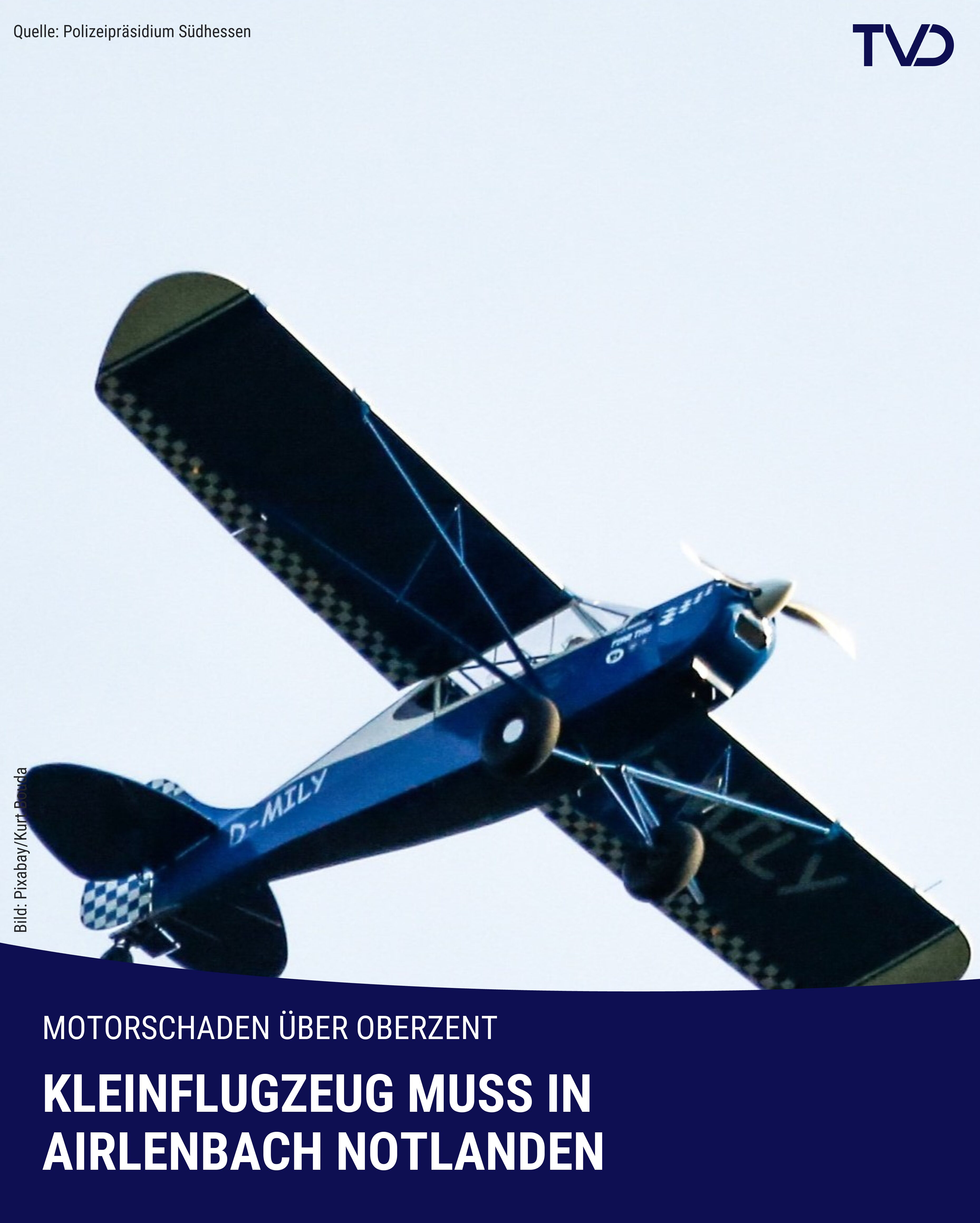 Kleinflugzeug muss in Oberzent notlanden