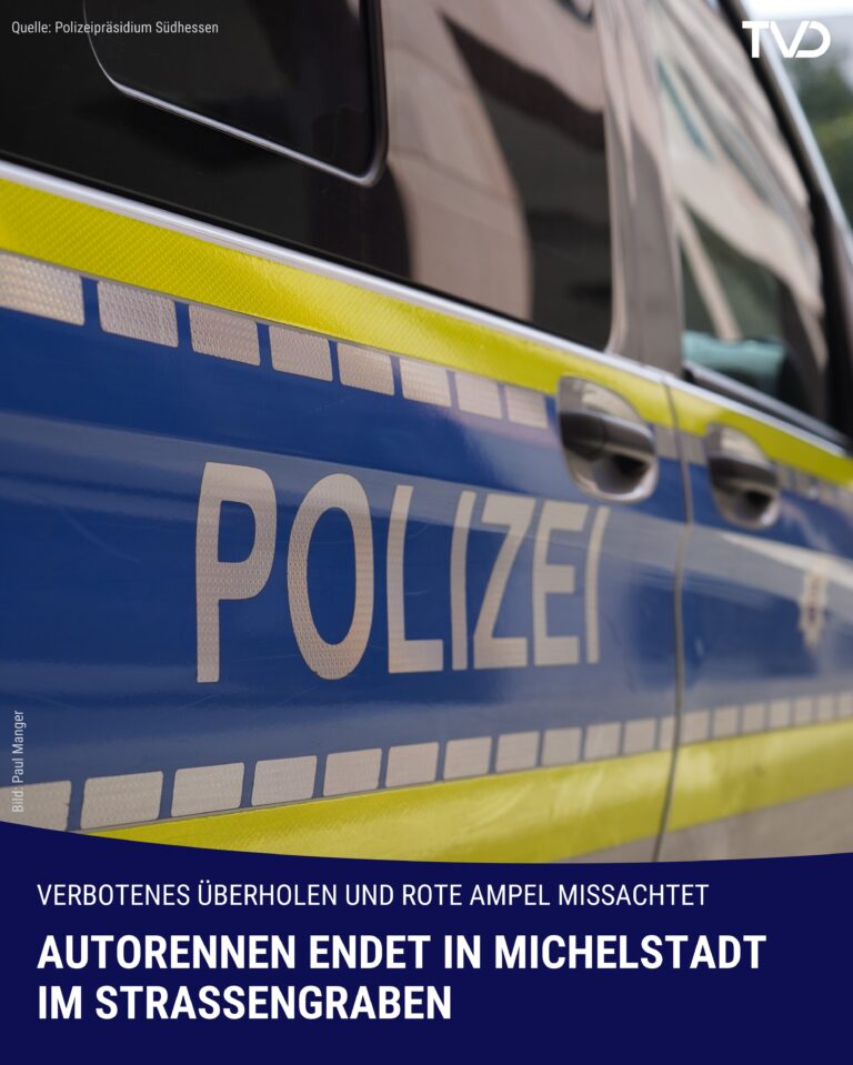 Autorennen in Michelstadt endet im Straßengraben