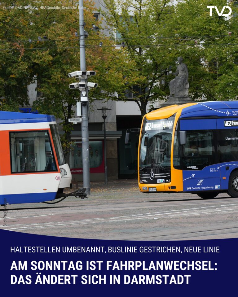 Fahrplanwechsel 2025: Das ändert sich in Darmstadt